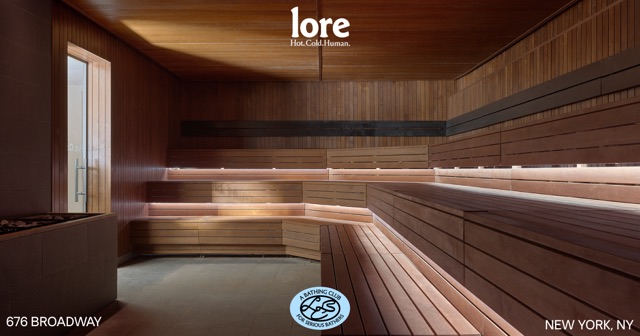 Lore Bathing Club sauna interior